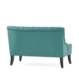 Christopher Knight Home Nicole Fabric Settee, Dark Teal