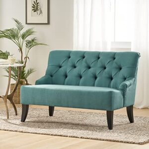 Christopher Knight Home Nicole Fabric Settee, Dark Teal