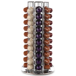 lily's home coffee capsules holder carousel compatible with nespresso coffee pods. holds 80 nespresso pods - chrome. important - this holder does not hold k-cup capsules or the vertuoline capsules.