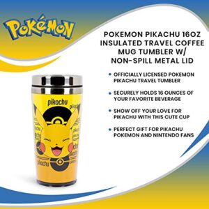 Pokemon Pikachu Travel Mug With Stainless Steel Lid, 16 Ounces