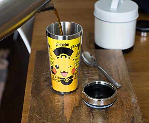 Pokemon Pikachu Travel Mug With Stainless Steel Lid, 16 Ounces