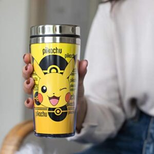 Pokemon Pikachu Travel Mug With Stainless Steel Lid, 16 Ounces