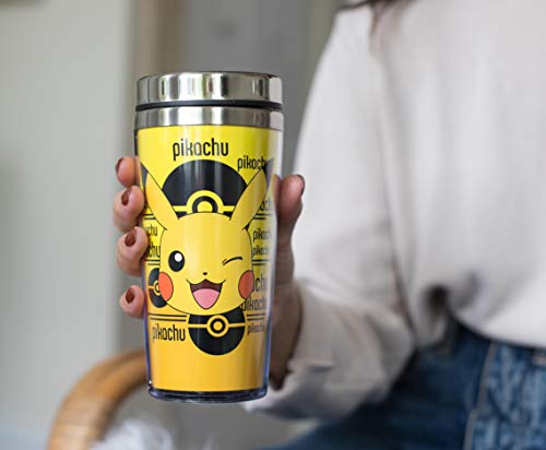 Pokemon Pikachu Travel Mug With Stainless Steel Lid, 16 Ounces