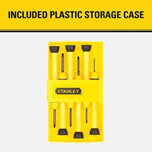 STANLEY Screwdriver Set, Precision, 6-Piece (66-052) , Yellow