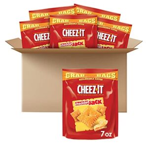 cheez-it, baked snack cheese crackers, cheddar jack, 7oz (pack of 6)