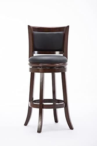 Boraam Augusta Bar Height Swivel Stool, 29-Inch, Cappuccino