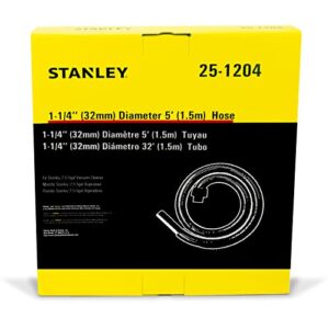 Stanley 25-1204 Wet Dry Vacuum Hose 1-1/4 inch, 5 Feet, Fit for 2.5-5 Gallon Shop Vacuums, Compatible with Stanley SL18130P, SL18129