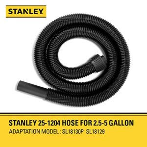 Stanley 25-1204 Wet Dry Vacuum Hose 1-1/4 inch, 5 Feet, Fit for 2.5-5 Gallon Shop Vacuums, Compatible with Stanley SL18130P, SL18129