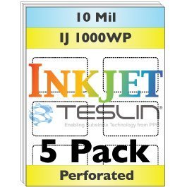 perforated inkjet teslin® synthetic paper - 5 sheets