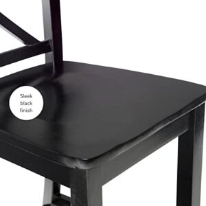 Linon Home Dcor Finished X-Back 30", Black Bar Stool, 16"W x 17.91"D x 42.91"H,