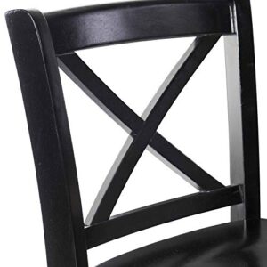 Linon Home Dcor Finished X-Back 30", Black Bar Stool, 16"W x 17.91"D x 42.91"H,