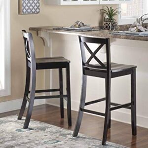 Linon Home Dcor Finished X-Back 30", Black Bar Stool, 16"W x 17.91"D x 42.91"H,