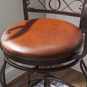 Powell Company Big and Tall Copper Stamped Back Barstool with Arms Bar Stool, Bronze