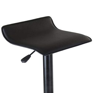 Winsome Wood Set of 2 Obsidian Adjustable Backless Swivel Air Lift Stool, PVC Seat, Black Metal Post and Base