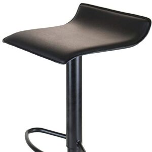 Winsome Wood Set of 2 Obsidian Adjustable Backless Swivel Air Lift Stool, PVC Seat, Black Metal Post and Base