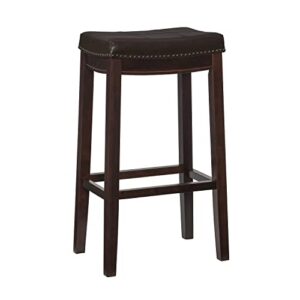 linon home décor kingston backless barstool by linon, 32" x 18.75" x 13.25", brown patch bar