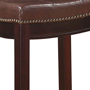 Linon Home Décor Kingston Backless Barstool by Linon, 32" x 18.75" x 13.25", Brown Patch Bar