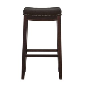 Linon Home Décor Kingston Backless Barstool by Linon, 32" x 18.75" x 13.25", Brown Patch Bar