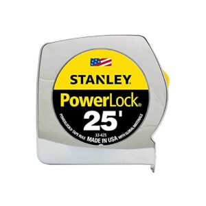 stanley 33425 powerlock ii power return rule, 1-inch x 25ft, chrome/yellow