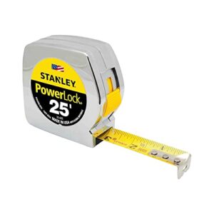 Stanley 33425 Powerlock II Power Return Rule, 1-Inch x 25ft, Chrome/Yellow