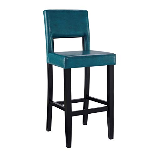 Linon Vega Bar Stool, 19"W x 20"D x 44.5"H, Blue