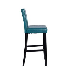 Linon Vega Bar Stool, 19"W x 20"D x 44.5"H, Blue