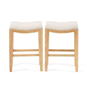 christopher knight home avondale backless counter stools, 2-pcs set, beige
