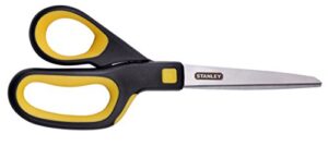 stanley 8 inch all-purpose ergonomic scissor (sci8est-ylw), yellow/black