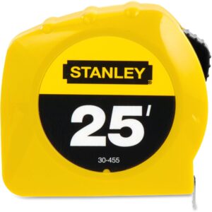 stanley 30455 power return tape measure, plastic case, 1-inch x 25ft, yellow