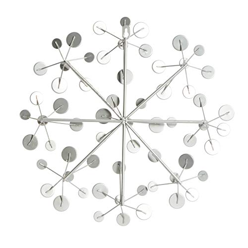 Deco 79 Metal Starburst Wall Decor with Crystal Embellishment, 16" x 2" x 16", Silver