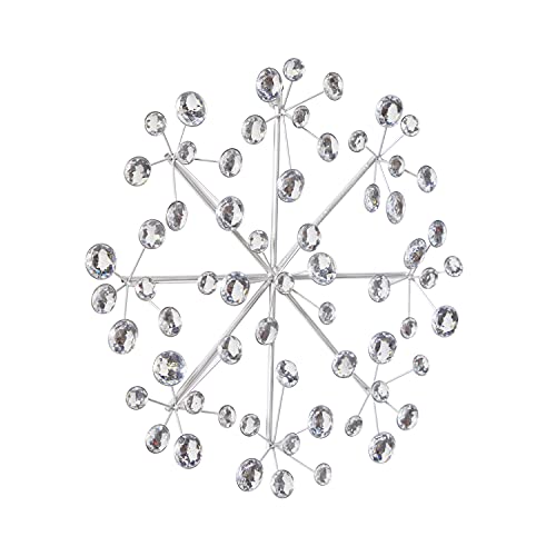 Deco 79 Metal Starburst Wall Decor with Crystal Embellishment, 16" x 2" x 16", Silver