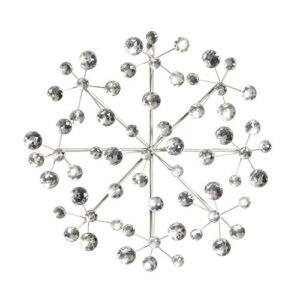 Deco 79 Metal Starburst Wall Decor with Crystal Embellishment, 16" x 2" x 16", Silver