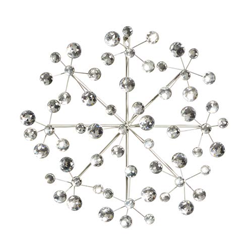 Deco 79 Metal Starburst Wall Decor with Crystal Embellishment, 16" x 2" x 16", Silver