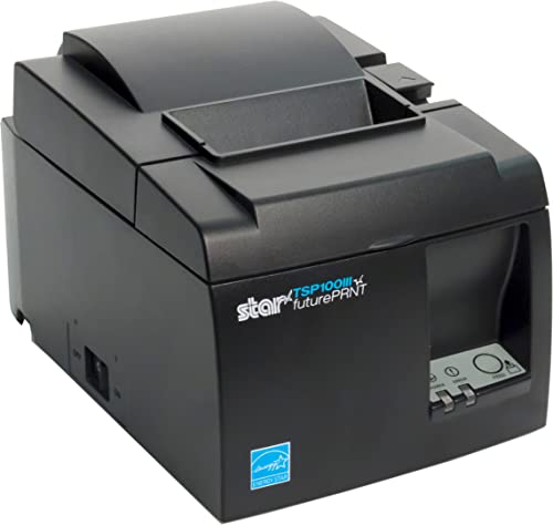 Star Micronics TSP143IIILAN Ethernet (LAN) Thermal Receipt Printer with Auto-Cutter and Internal Power Supply - Gray