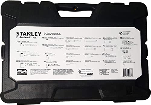 STANLEY Professional Grade Black Chrome NEW Mechanics Tool Set (Socket Set-229 pieces)