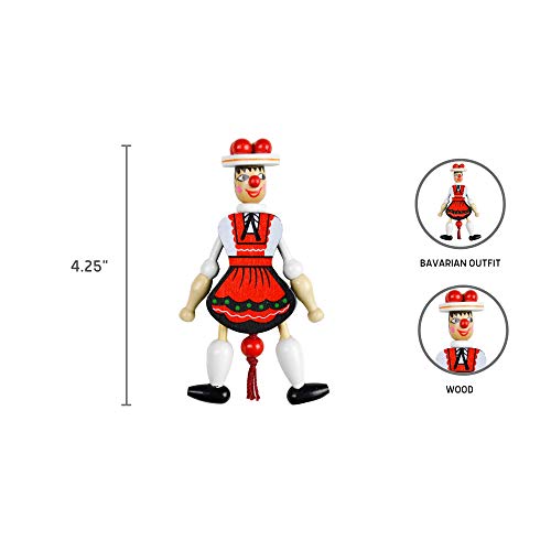 Essence of Europe Gifts E.H.G Bavarian Girl Wood Jumping Jack Toy