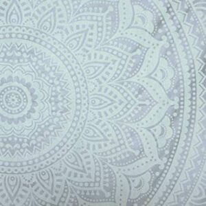 Popular Handicrafts Tapestry Queen Silver Ombre Mandala Hippie Wall Hanging Bohemian Bedspread With Extra Metallic Shine tapestries 84x90 Inches