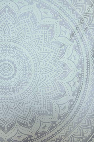 Popular Handicrafts Tapestry Queen Silver Ombre Mandala Hippie Wall Hanging Bohemian Bedspread With Extra Metallic Shine tapestries 84x90 Inches