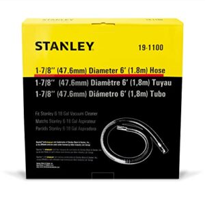 Stanley 19-1100 Wet and Dry Vacuum Extension Hose, 1-7/8 inch, 6 Feet, Fit for Stanley 6-18 Gallon Wet/Dry Vacuum Cleaners, Compatible with SL18191P, SL18199P, SL18701P-10A, Black