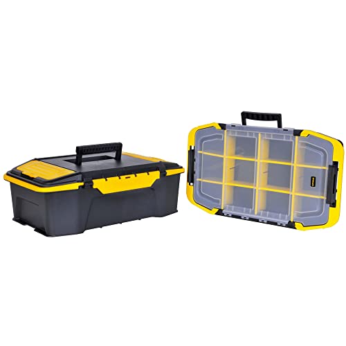 Stanley Hand Tools STST19900 Click & Connect 2-in-2 Deep Tool Box And Organizer,Yellow|Black