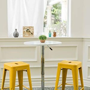 Vogue Furniture Direct 24" High Barstools Backless Yellow Metal Barstool Indoor-Oudoor Counter Height Stool with Square Seat, Set of 4 - VF1571019-4