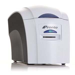 Magicard Pronto ID Card Printer System with 100 Print YMCKO Ribbon, 100 Premium Alphacard Cards, and Alphacard ID Suite Basic Software (PC)