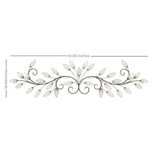 Stratton Home Decor S07736 Brushed Pearl Over The Door Wall Decor, 51.00 W x 1.00 D x 15.00 H, White