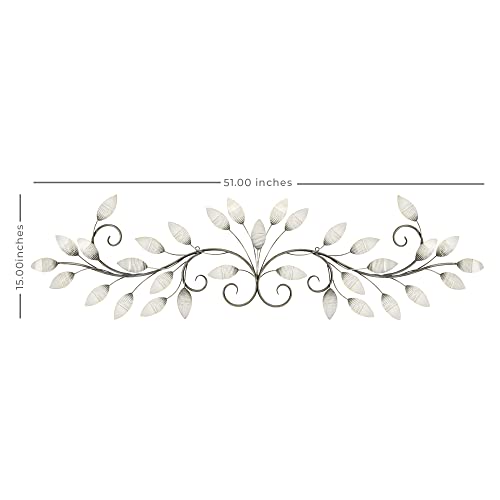 Stratton Home Decor S07736 Brushed Pearl Over The Door Wall Decor, 51.00 W x 1.00 D x 15.00 H, White