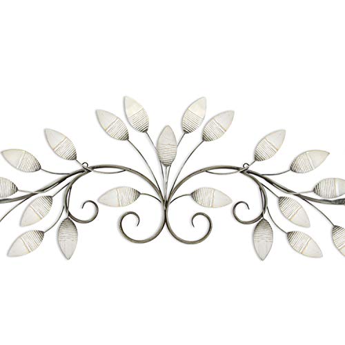 Stratton Home Decor S07736 Brushed Pearl Over The Door Wall Decor, 51.00 W x 1.00 D x 15.00 H, White