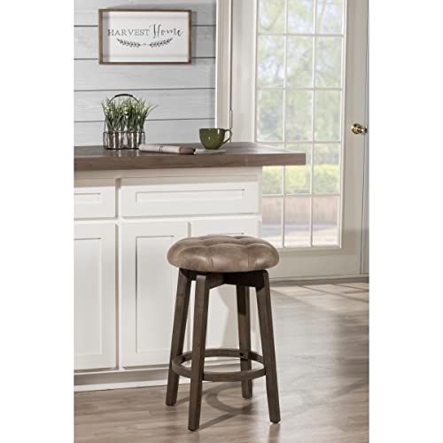 Hillsdale Furniture Odette Backless Swivel Counter Stool, Rustic Gray