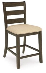 signature design by ashley rokane upholstered 24.75" counter height bar stool, 2 count, brown