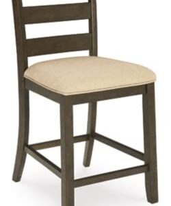 Signature Design by Ashley Rokane Upholstered 24.75" Counter Height Bar Stool, 2 Count, Brown