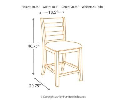 Signature Design by Ashley Rokane Upholstered 24.75" Counter Height Bar Stool, 2 Count, Brown