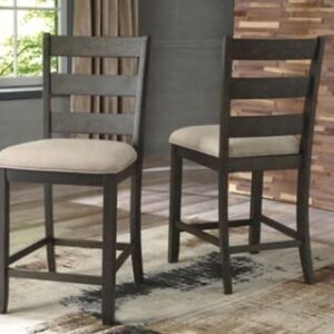 Signature Design by Ashley Rokane Upholstered 24.75" Counter Height Bar Stool, 2 Count, Brown